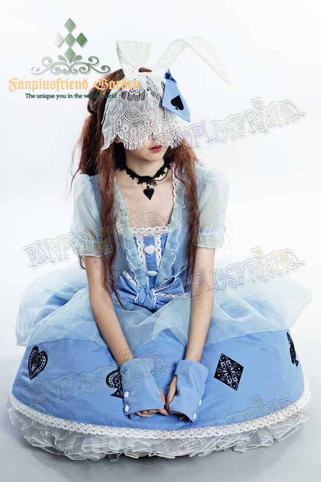 "Judgement" Alice Lolita Lace Bunny Ears Mask*2colors